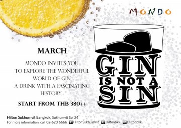 ชวนจิบเครื่องดื่ม “Gin Is Not a Sin” ที่ห้องอาหารมอนโด