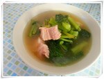 ต้มผักกวางตุ้งหมูสามชั้น