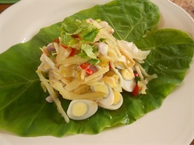 ไข่นกกระทายำผักกาดดอง