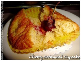 Cherry Cornmeal Cupcake