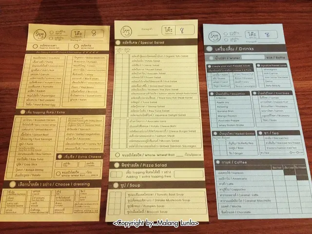 ใบเลือกรายการอาหาร