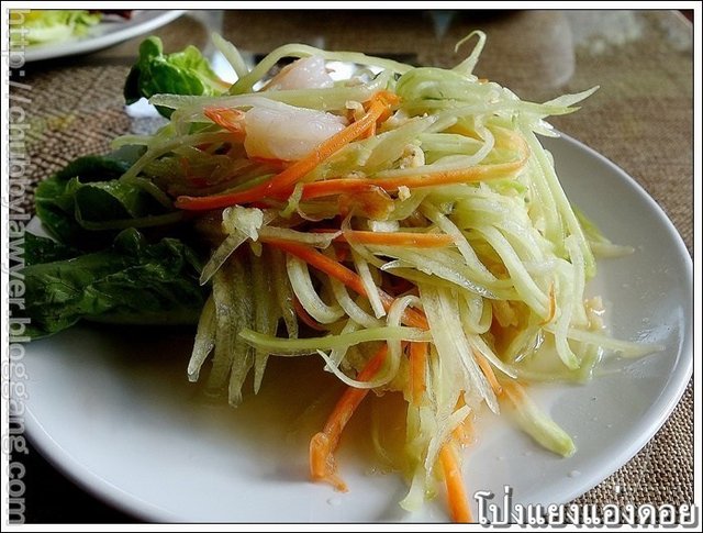 ส้มตำรสเผ็ดน้อยๆ เปรี้ยวๆ หวานๆ เส้นก็กรอบๆ เย็นๆ ทานแล้วรู้สึกสดชื่น