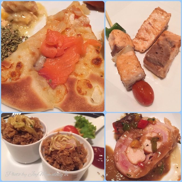 พิซซ่าแป้งบาง ปิ้งๆย่างๆก็โอเค ปลาฟูกรอบ หมูพันไส้กรอกนุ่มๆอร่อย