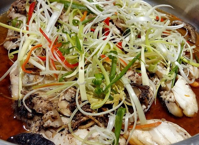 Steamed White Snapper Fillet in Black Bean Sauce and Capsicum