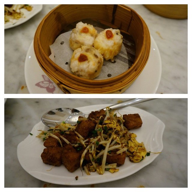 ขนมจีบกุ้งผสมหมู-ขนมผักกาดผัดซอส xo