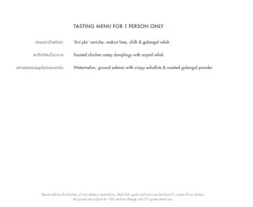 Tasting Menu 1 person